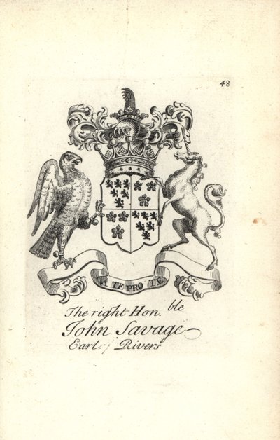 Brasão e brasão do honorável John Savage, 5º Conde dos Rios de Andrew Johnston