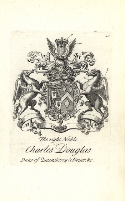 Brasão e brasão do nobre direito Charles Douglas, 3º Duque de Queensberry e Dover de Andrew Johnston