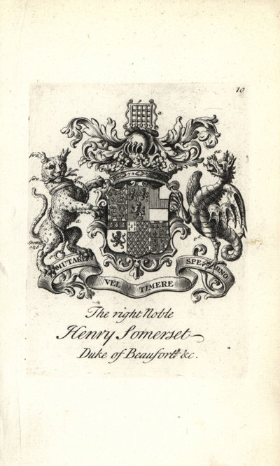 Brasão e brasão do nobre e direito Henry Somerset, 2º Duque de Beaufort de Andrew Johnston