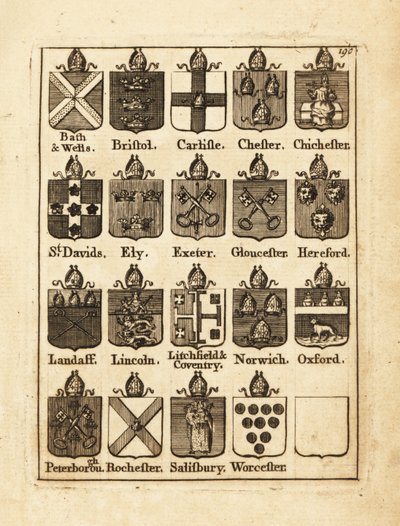 Brasão dos Bispos de Bath & Wells, Bristol, Carlisle, Chester, Chichester, etc. de Andrew Johnston