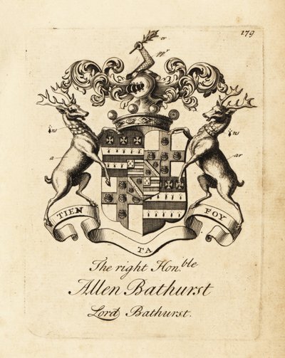 Brasão de armas do honorável Allen Bathurst, Lord Bathurst de Andrew Johnston