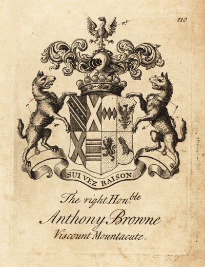 Brasão de armas do Honorável Honorável Anthony Browne, Visconde Mountacute ou Visconde Montagu de Andrew Johnston