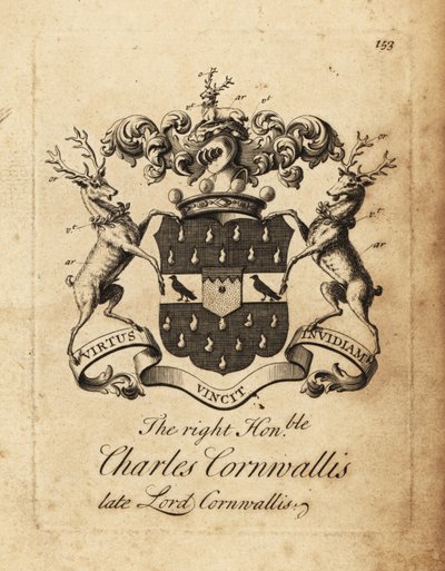 Brasão do Honorável Charles Cornwallis, Lord Cornwallis, 4º Barão de Cornwallis de Andrew Johnston