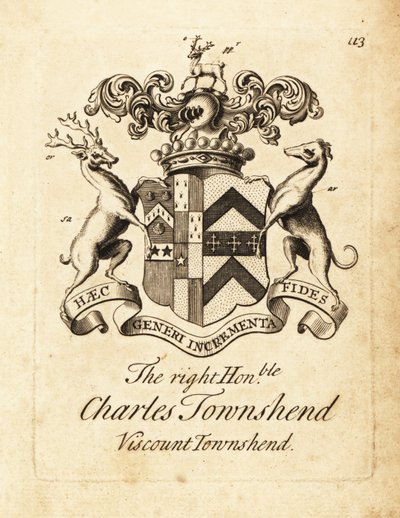 Brasão de armas do Honorável Charles Townshend, 2° Visconde Townshend de Andrew Johnston