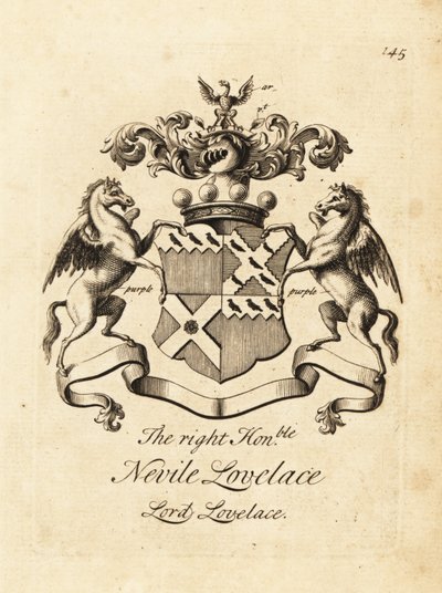Brasão do Honorável Nevile Lovelace, Lord Lovelace, 6º Barão Lovelace de Andrew Johnston