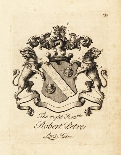 Brasão do Honorável Robert Petre, Lord Petre, 8º Barão Petre de Andrew Johnston