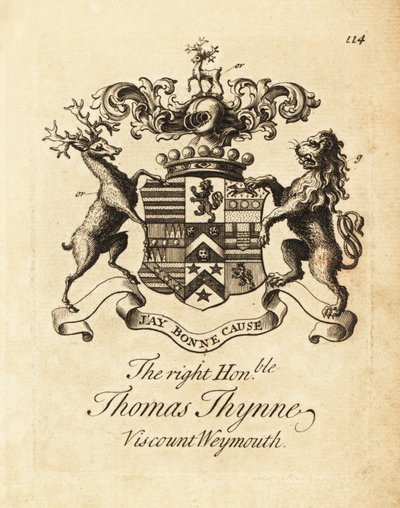 Brasão do Honorável Thomas Thynne, 2° Visconde Weymouth de Andrew Johnston