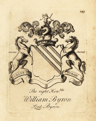 Brasão do Honorável William Byron, Lord Byron, 4º Barão Byron (1670-1736) de Andrew Johnston