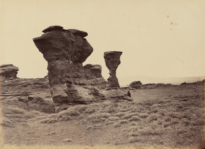 Placa 12. Pedra de marcação, Red Buttes, 1869 (foto) de Andrew Joseph Russell