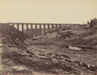 Placa 7. Ponte de Dale Creek, vista geral, 1869 (foto) de Andrew Joseph Russell