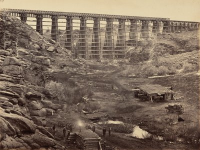 Placa 8. Ponte de Dale Creek, vista de cima, 1869 (foto) de Andrew Joseph Russell