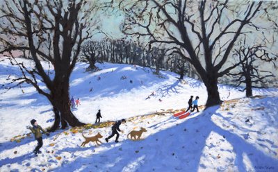 Dia de Natal, Abadia de Calke, Derby, 2017 (óleo sobre tela) de Andrew Macara