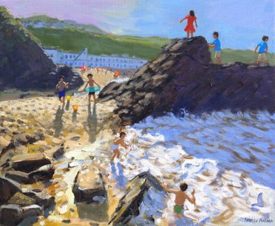 Escalando nas rochas, St Ives, de Andrew Macara