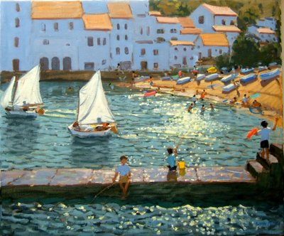 Veleiros,Cadaques,Costa Brava,2013,(óleo sobre tela) de Andrew Macara