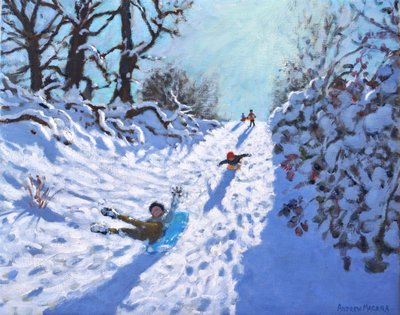 Trenó, Calke Abbey, Ticknall, Derby, 2021 (óleo sobre tela) de Andrew Macara