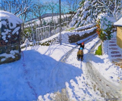 Trenó em Wirksworth, Derbyshire, 2024 (óleo sobre tela) de Andrew Macara