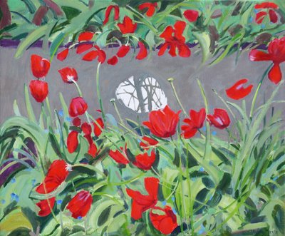 Tulipas e reflexão, 2017, de Andrew Macara