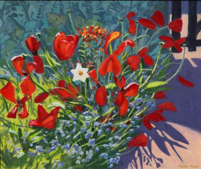 Tulipas pelo portão, 2017, de Andrew Macara