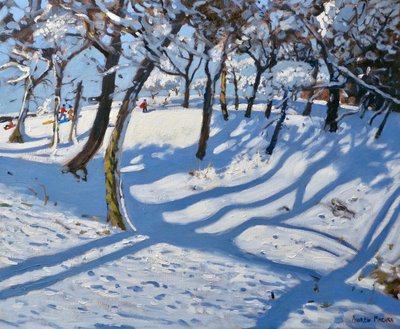 Winter Ladmanlow,Buxton, Derbyshire,2010,( óleo sobre tela) de Andrew Macara