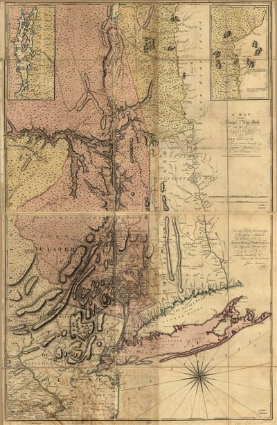 Mapa da província de Nova Iorque, com parte da Pensilvânia e da Nova Inglaterra, LOC 74692653 de Andrew Montrésor