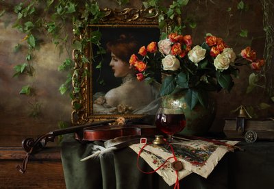 Violino Clássico e Rosas de Andrey Morozov