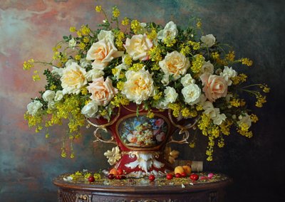 Natureza morta com rosas de Andrey Morozov