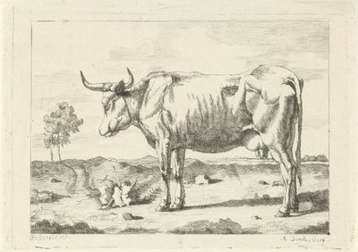 Vaca no pasto de Andries Leijerdorp