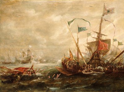 Envolvimento espanhol com piratas da Barbária, entre o início e meados do século XVII (pintura a óleo) de Andries van Eertvelt