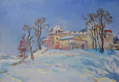 Castelo de Inverno Ensolarado de Andrii Kutsachenko