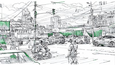 Desenho de tráfego urbano de Andrii Kutsachenko