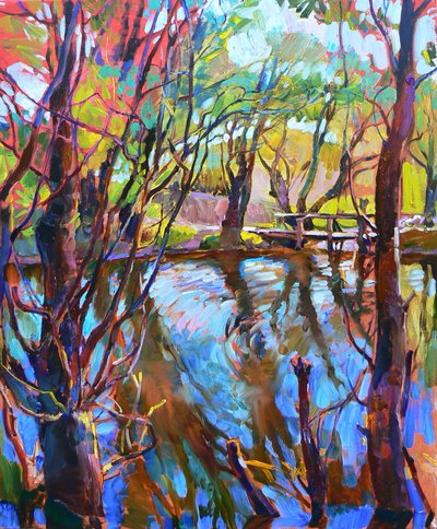 Reflexos da Floresta Vibrante de Andrii Kutsachenko