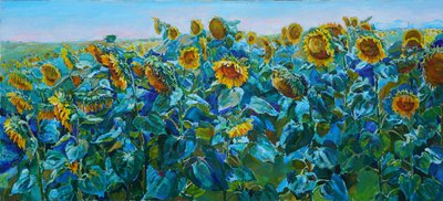 Campo de girassóis colorido de Andrii Kutsachenko