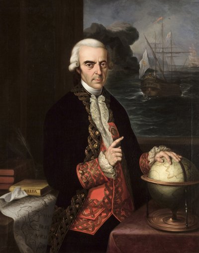 Romantismo : Retrato de Antonio de Ulloa (1716-1795) de Cortes y Aguilar, Andrés (1812-1879), ca 1856. Óleo sobre tela de Andrés Cortés y Aguilar