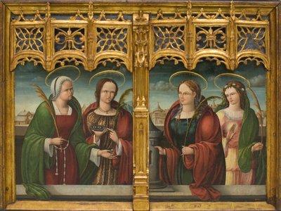 Santos Apolónia, Lúcia e Bárbara e outro santo mártir de Andrés de Melgar