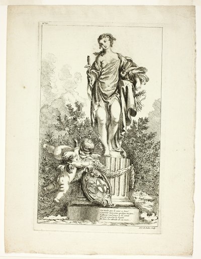 Dois amantes dando graças à estátua da saúde de Ange Laurent de Lalive de Jully