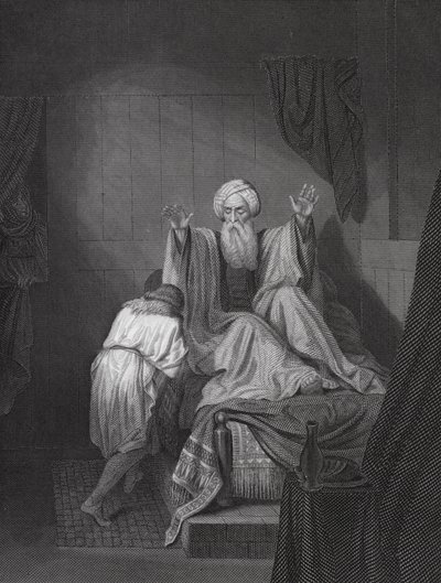 Isaac abençoando Jacob (gravura) de Ange Louis (1815 72) (after) Janet