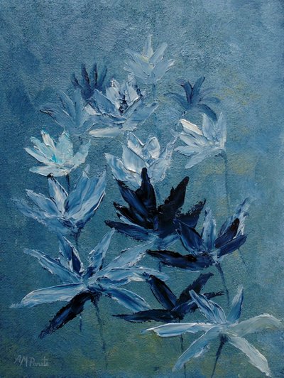 Flores abstratas azuis de Angeles M. Pomata