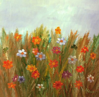 Campo de flores coloridas de Angeles M. Pomata