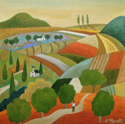 Paisagem colorida da Toscana de Angeles M. Pomata
