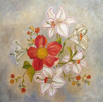 Lírios brancos elegantes de Angeles M. Pomata