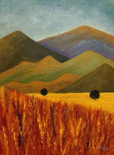 Montanhas Golden Field de Angeles M. Pomata