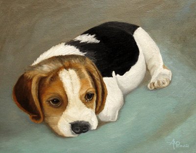 Cachorrinho Beagle triste de Angeles M. Pomata