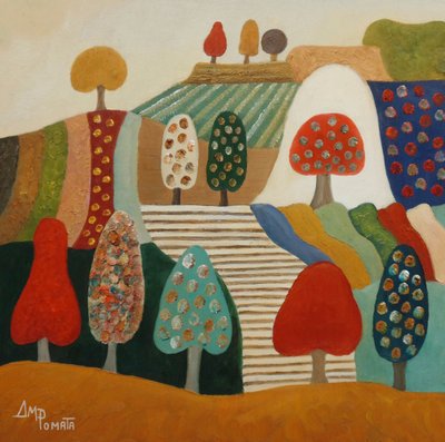 Paisagem com árvores caprichosas de Angeles M. Pomata