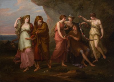 Telêmaco e as Ninfas de Calipso, 1782. de Angelica Kauffman