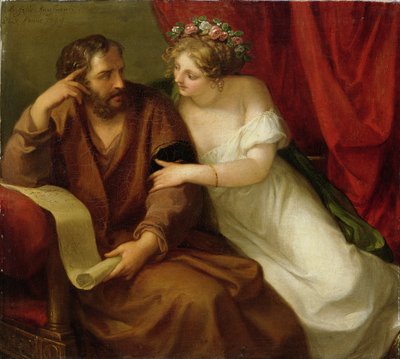 Phryne Seduzindo o Filósofo Xenokrates, 1794 de Angelica Kauffmann