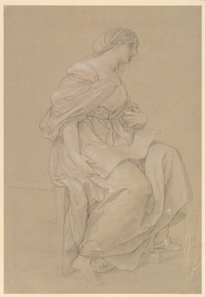 Estudo de uma mulher sentada de Angelica Kauffmann
