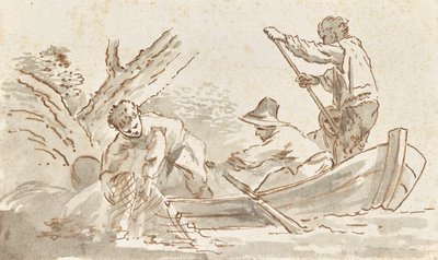 Pescador puxando na rede de Angelica Kauffmann