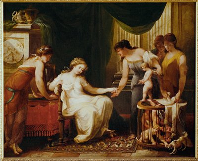O vendedor de amores ... (pintura sobre tela) de Angelika Kauffmann