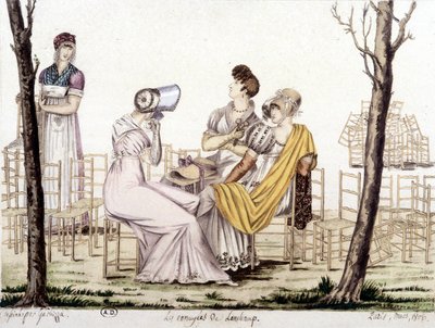 Les ennuyés de Lonchamp, Março de 1806. Desenho de Garbizza. de Angelo (after) Garbizza