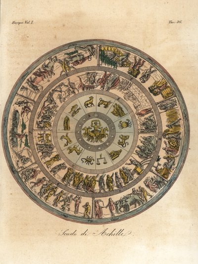 O Escudo de Aquiles, usado na sua batalha com Hector. de Angelo (after) Monticelli